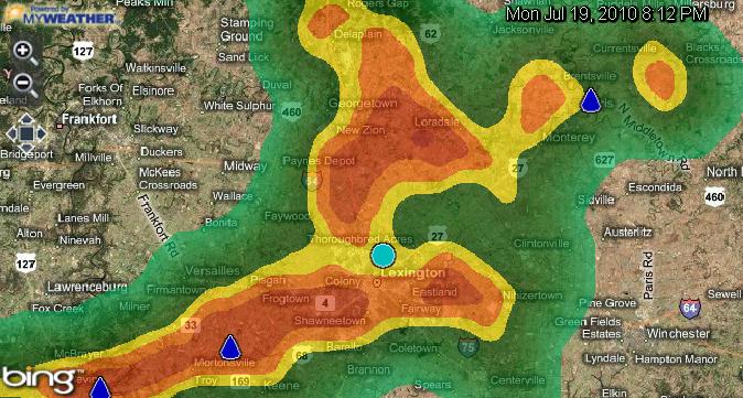 Radar image as of 8:20PM 7-19-2010 (I got home around 8PM)