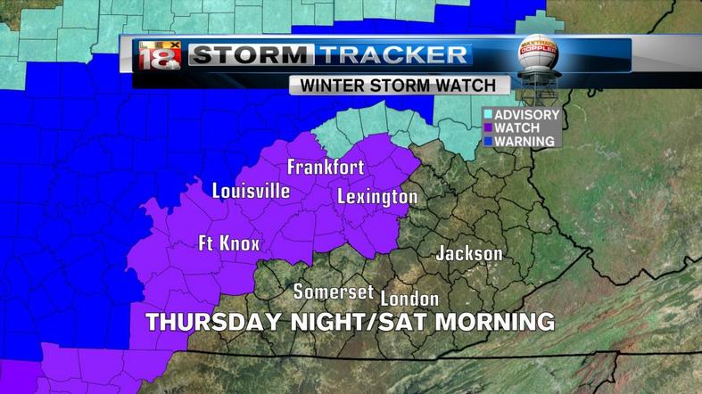 1 hour 2 minutes ago<br /><br />Ohio Valley Winter Storm<br /><br />Winter weather is on the way but we'll be soggy before we get there- expect widespread soaking rain Thursday with isolated t-storms and bursts of heavy rain possible. Highs will stay in the low 60s early on but fall into the 50s later in the day and bottom out in the mid to upper 30s tonight with a cold rain continuing into Friday morning. A flood watch is in effect for southeastern counties with 2-4&quot; of rain possible through Saturday morning. On top of that we have a winter storm watch in effect for Bluegrass counties north to Cincinnati and into western Kentucky. We are about to receive a glancing blow from a storm that will likely hammer states just across our northern border and even into western Kentucky. As arctic air pushes in Friday we will drop to freezing in the afternoon and below it later Friday evening. The rain will change to a mix (sleet &amp; freezing rain) with a few hours of light ice changing to a quick shot of snow as the moisture departs Friday night. Ice &amp; snow accumulation should stay in the 1-2&quot; range with much higher totals closer to the Ohio River and over the border. Roads could be slick and treacherous especially into western Kentucky, southern Indiana and Ohio where the highest ice &amp; snow accumulation is expected (3-6&quot;). After a cold, dry and quiet Saturday with highs in the upper 20s to around freezing south we'll brace for the next round. We'll see a little snow but freezing rain looks to be the main winter weather player Sunday morning with a transition to a mix and eventual cold rain Sunday afternoon with highs in the upper 30s. Additional and more significant ice accumulation is possible late in the weekend, especially early Sunday morning