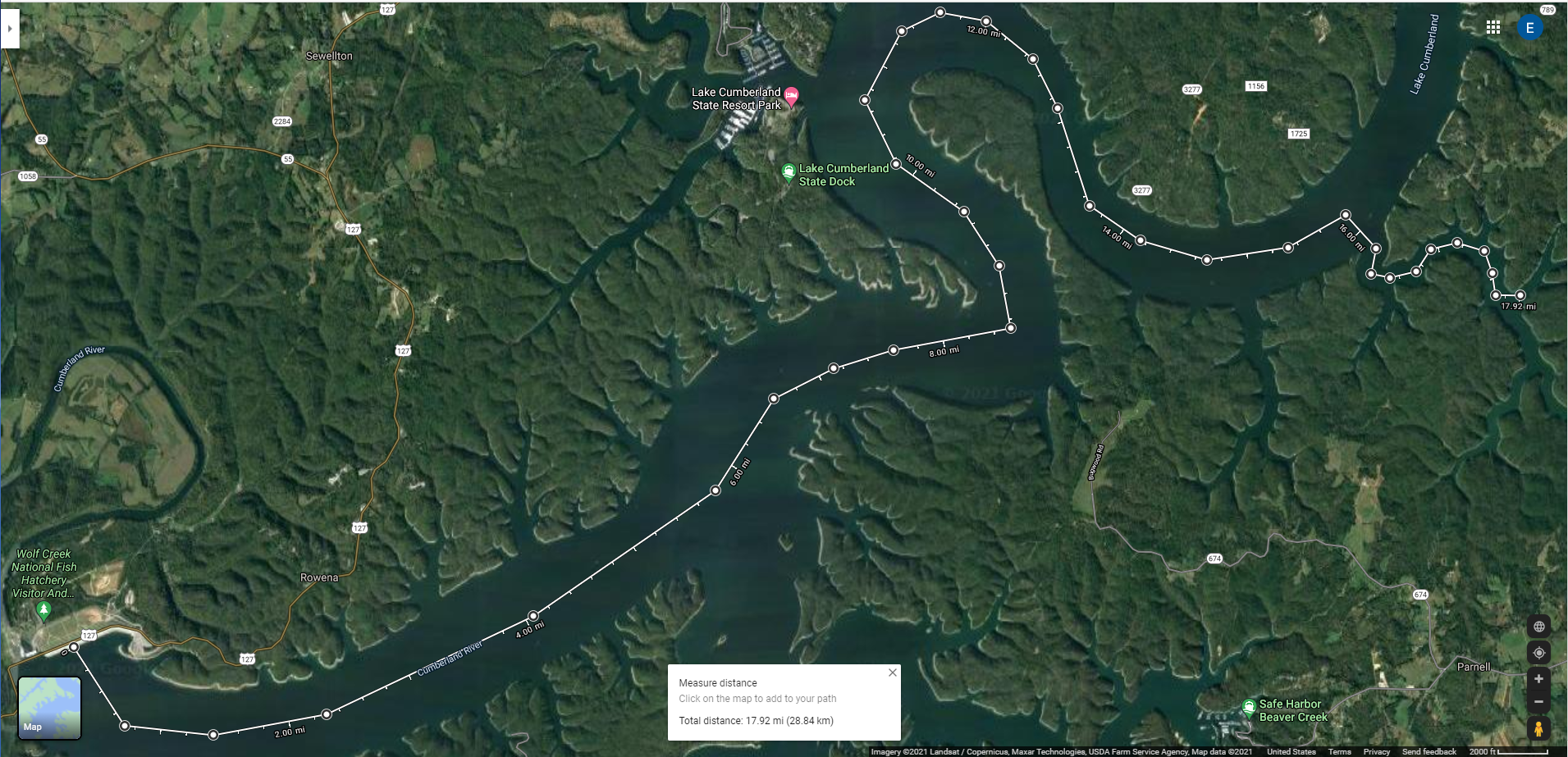 Dam to Jacks Branch in Harmon Creek 17.92 miles.png